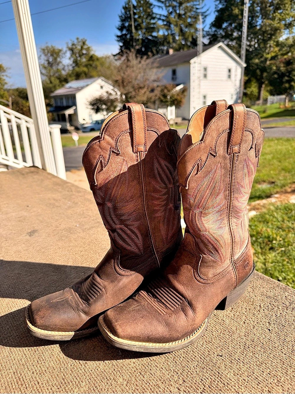 Ariat Heritage R Toe Western Boot Western Boots Brown US 9.5B